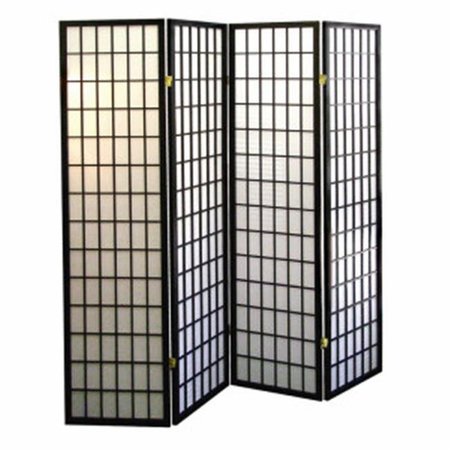 ORE FURNITURE Ore Furniture R530-4 4-Panel Room Divider - Black R530-4